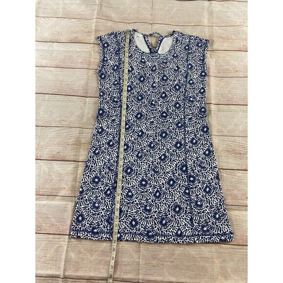 T By Talbots Women's Blue Printed A Line Soft Cotton Dress - SP - Picture 3 of 12